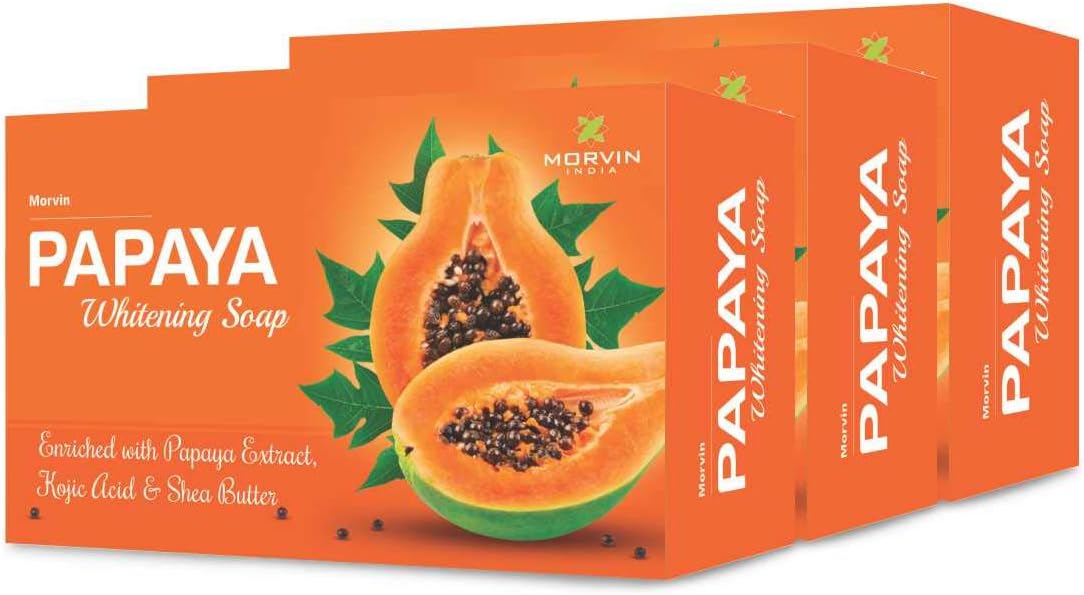 Skin Whitening with Natural Ingredients Papaya Soap (75 g X 3 Pieces)