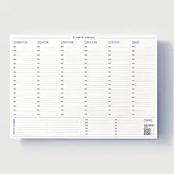 Planner Semanal com Horário - 50 Folhas - Tamanho A4
