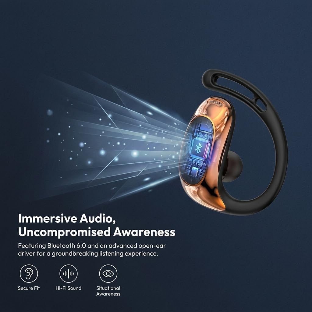NE35 AI Translation Earbuds Real Time, Over the Ear Earbuds with 6 Translation Modes & 164 Language, No Subscription, 60H Playtime, Wireless Open Ear Earbuds for Travel, Meeting Sport & Learning
