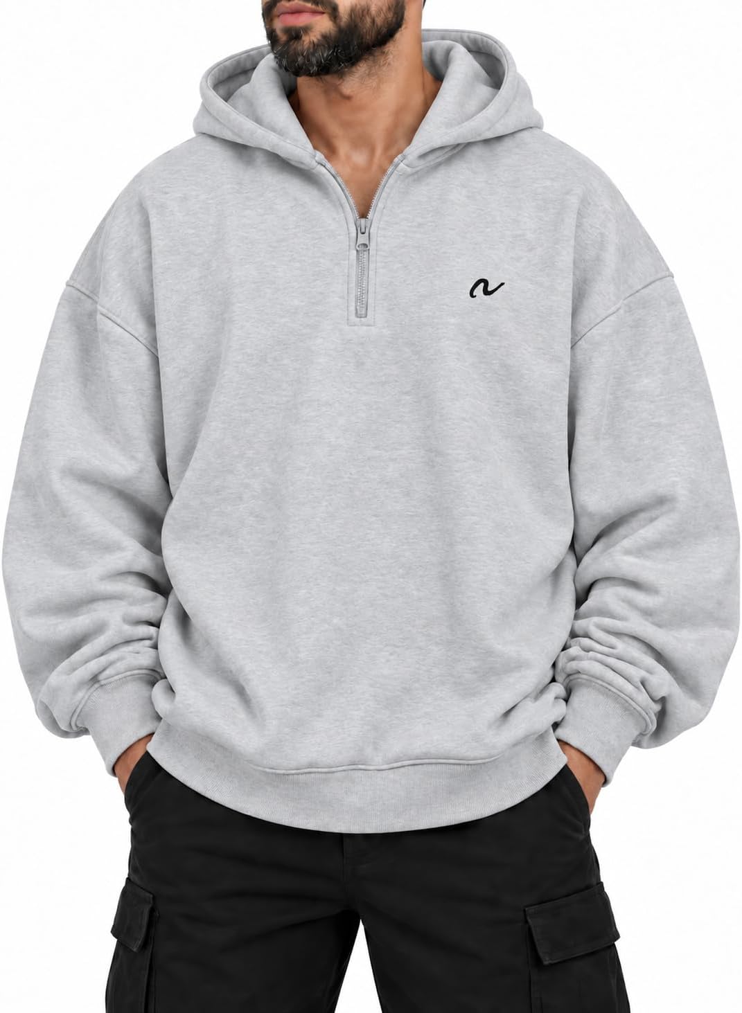 410 GSM Oversized Quarter Zip Hoodie Men & Women, Cotton