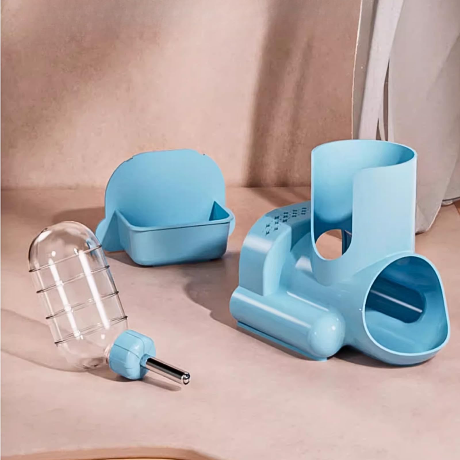 Abreuvoir pour Hamsters Maison Hamster Mangeoire pour Hamsters Petite Bouteille d'eau Abreuvoir Suspendu avec Support Convient aux Petits Animaux (Orange)