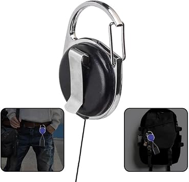 Newmind Premium Lighter Leash Retractable Lighter Holder Retractable Lighter Keychain with Clip - Black