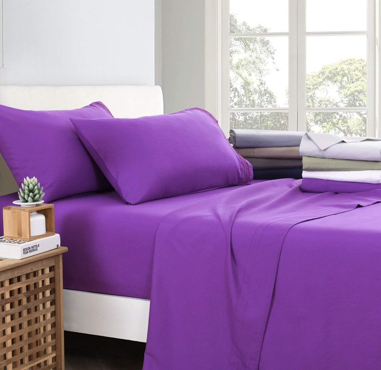 AMAY 500 Thread Count Sheet Set fits Upto 1012 Inches Deep