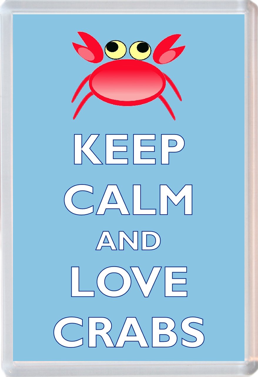 Keep Calm and Love Crabs - Novelty Jumbo Fridge Magnet