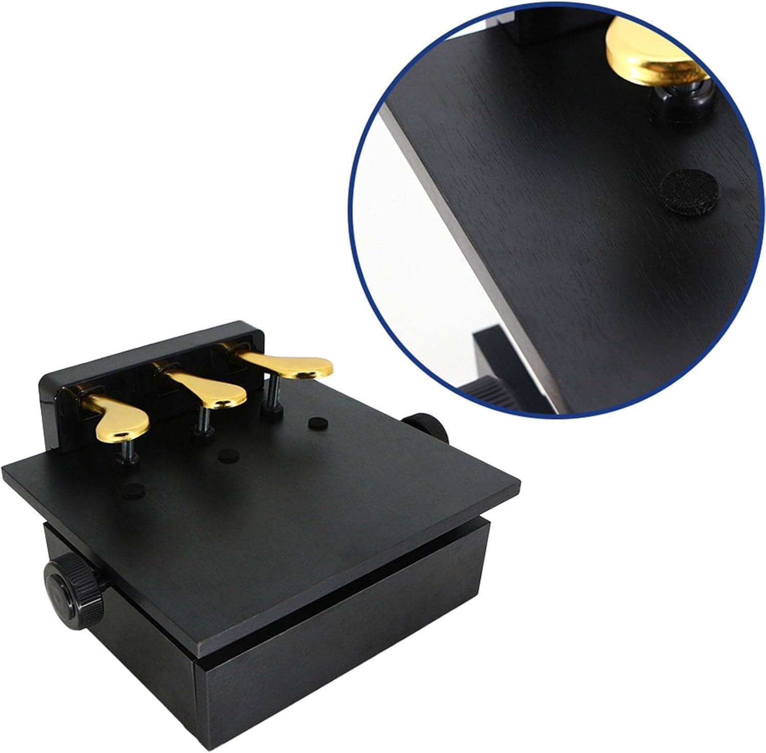 Estensore per pedale del pianoforte, accessorio per pedale di sollevamento per pianoforti a coda ed elettrici, altezza regolabile da 14 a 20,5 cm, 3 pedali per concerti e spettacoli sul palco (nero)