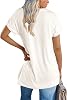 Camiseta de cuello redondo liso para mujer, con aberturas laterales, manga corta, deportiva casual 5