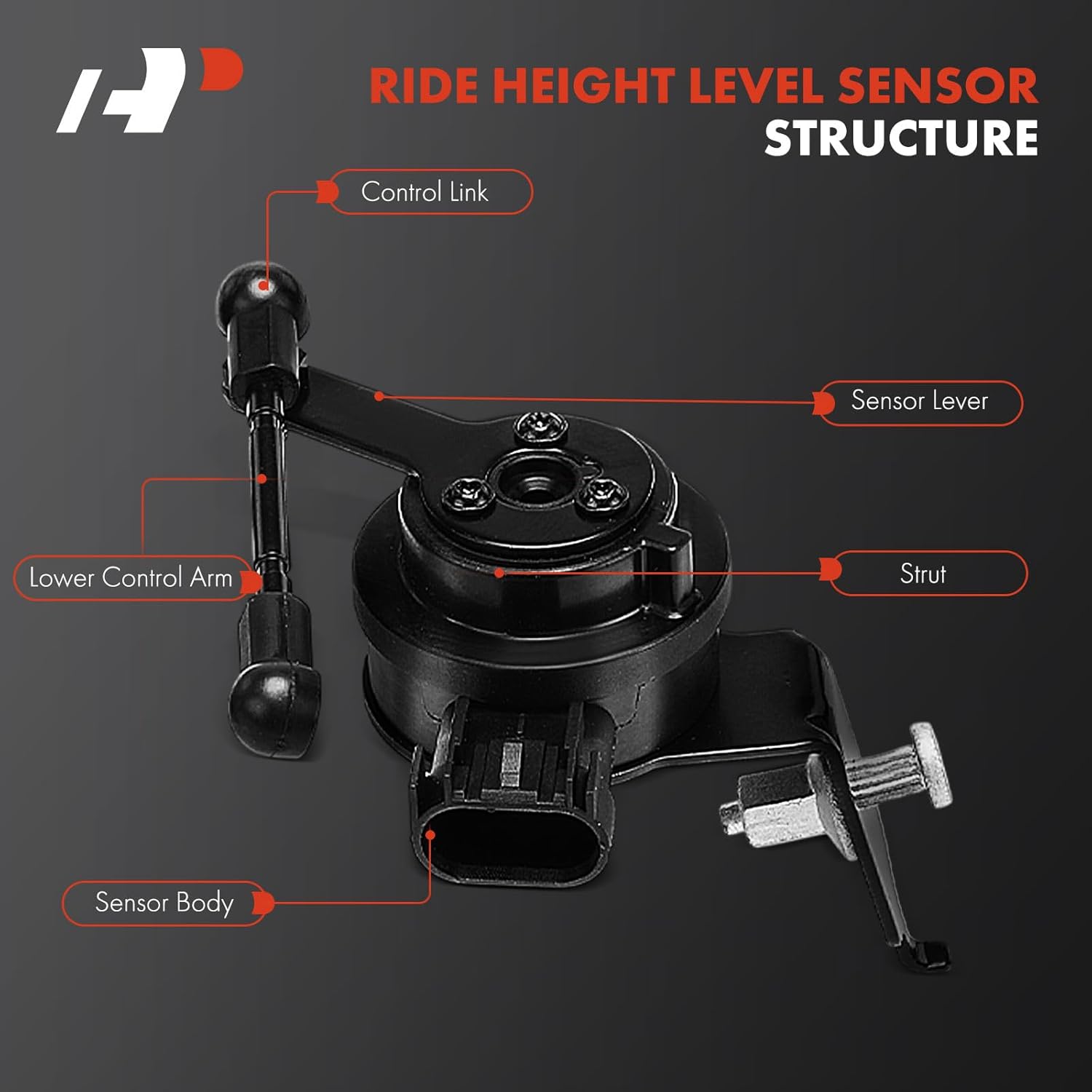 A-Premium Ride Height Level Sensor Compatible with Cadillac CTS 2014-2019, ATS 2013-2019, RWD, Front Driver and Passenger Side, 2-PC Set