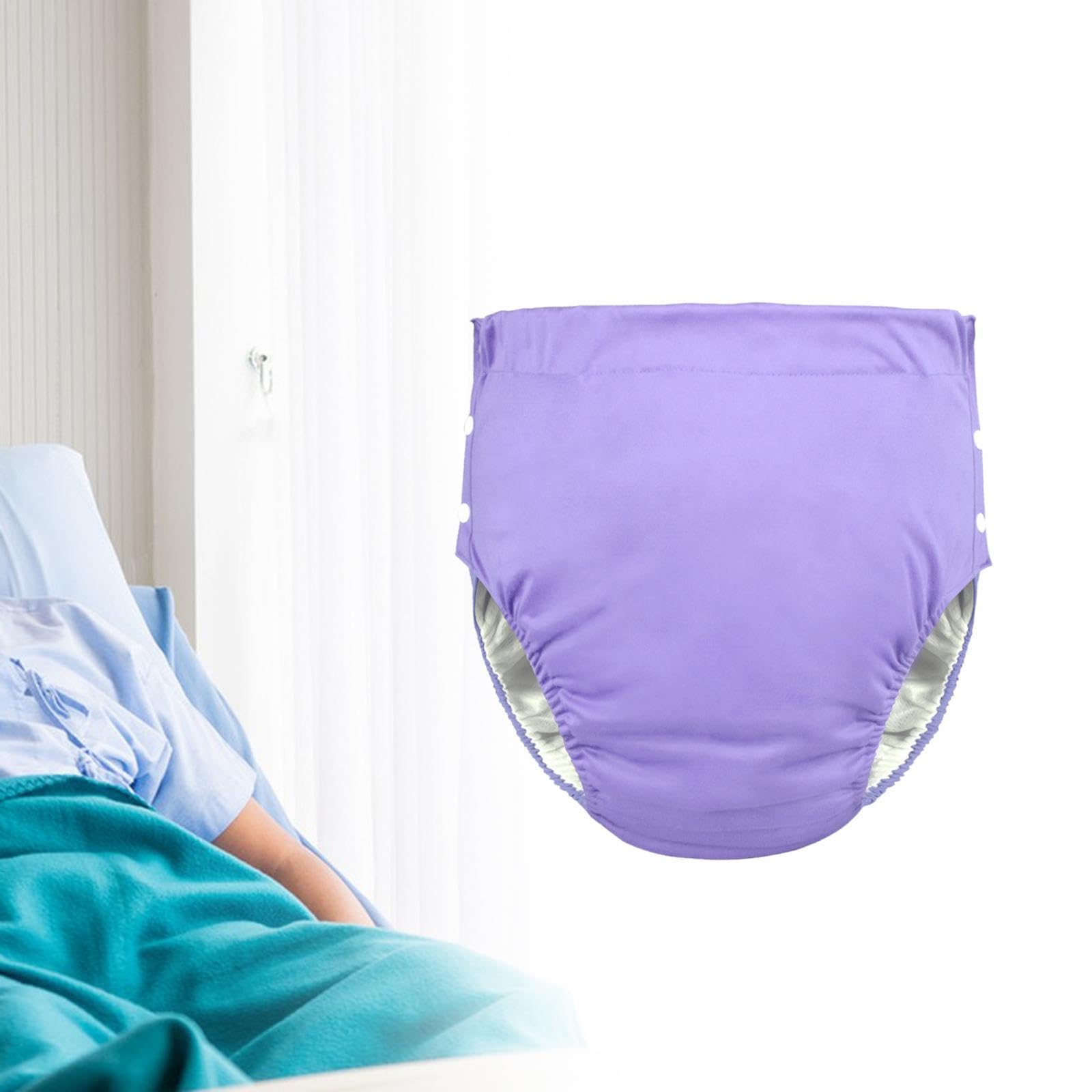 Couche Adulte, Couche-Culotte En Tissu Lavable pour Adulte, Couche Adulte Femme, Housse de Protection, Séchage Rapide, Robuste, Couche Réglable Respirante Réutilisable pour Les Personnes âgées, violet