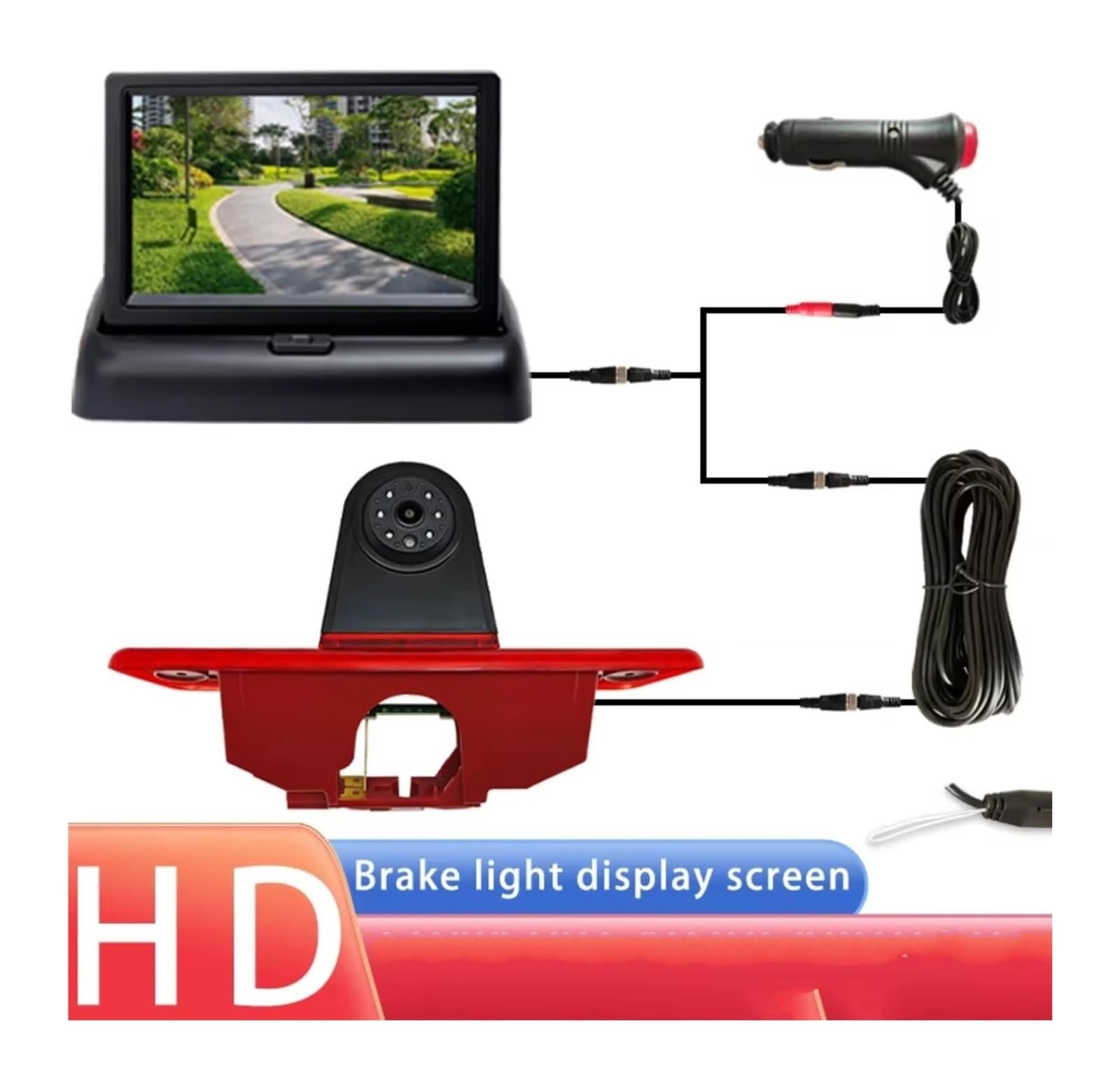 para Jumpy 2007 2008 2009 2010-2016 Cámara De Visión Trasera Luz Freno Monitor 4,3 Pulgadas Cámara de Respaldo(Desktopdisplaycamera-A)