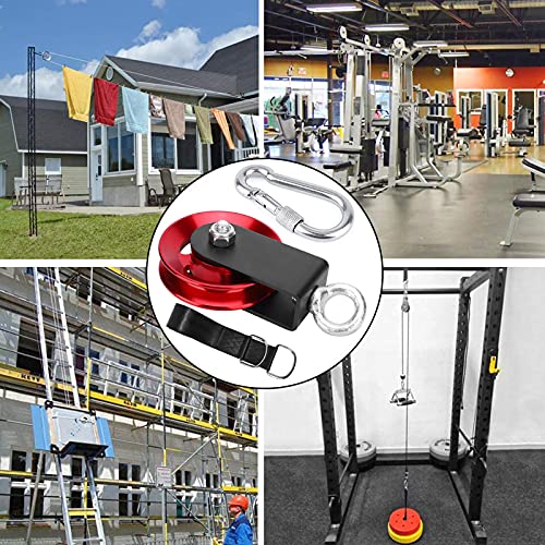 Heavy Duty Lightweight Aluminum Cable Pulleys With Hanging Strap Kit,Snatch Block Pulley Wheel For Home Gyms Lat Pulley System Diy Attachment Home Accessories #TOP5