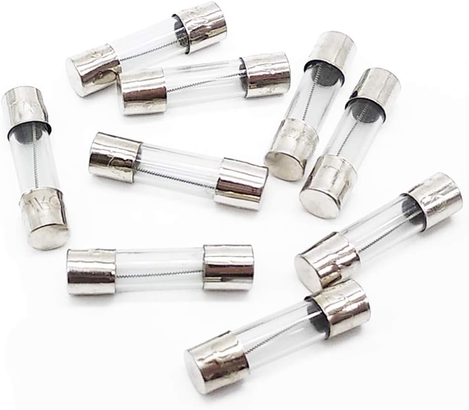 10Pcs 20A Slow Blow Fuse 20 Amp Time Delay Fuse T20AL250V 250V Slow Acting T20AL Glass Fuse 5x20mm