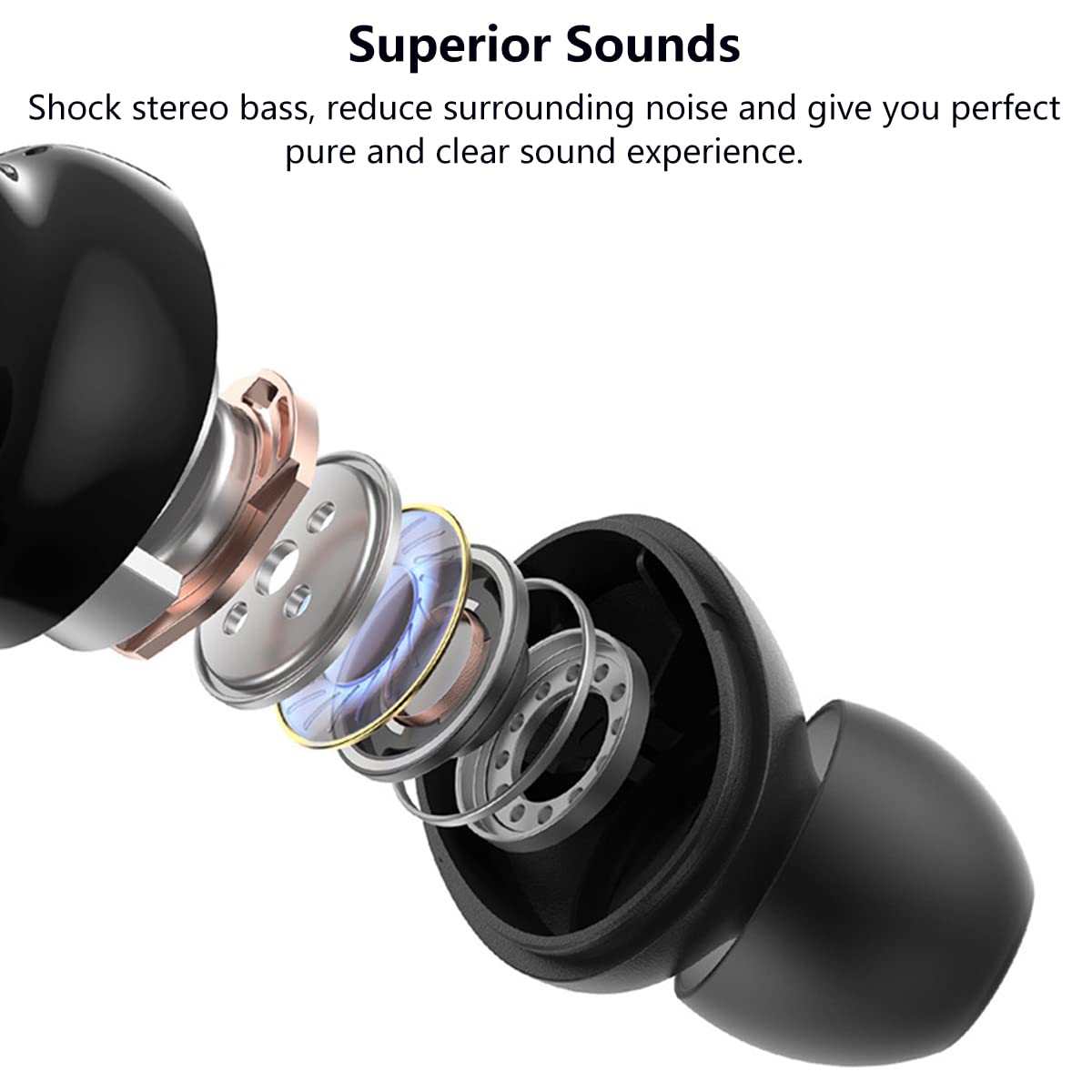 Opaska na szyję Bluetooth słuchawki douszne bezprzewodowe sportowe do noszenia zestaw słuchawkowy o długości 180 godzin, redukcja szumów, słuchawki stereo, IPX7, wodoodporne wkładki douszne, do biegania, fitnessu, treningu, czarne