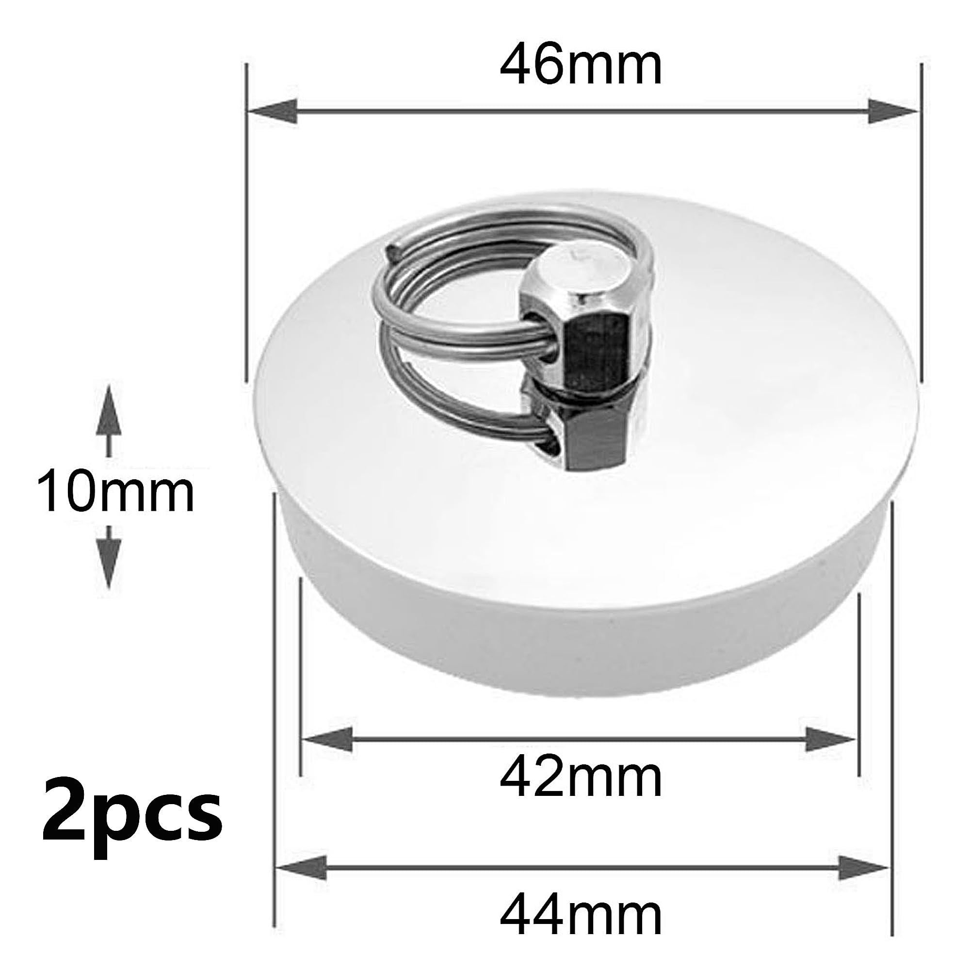 Tappo Universale Per Lavabo E Vasca In Acciaio Inox - Adatto A Scarichi Da 40-45 Mm