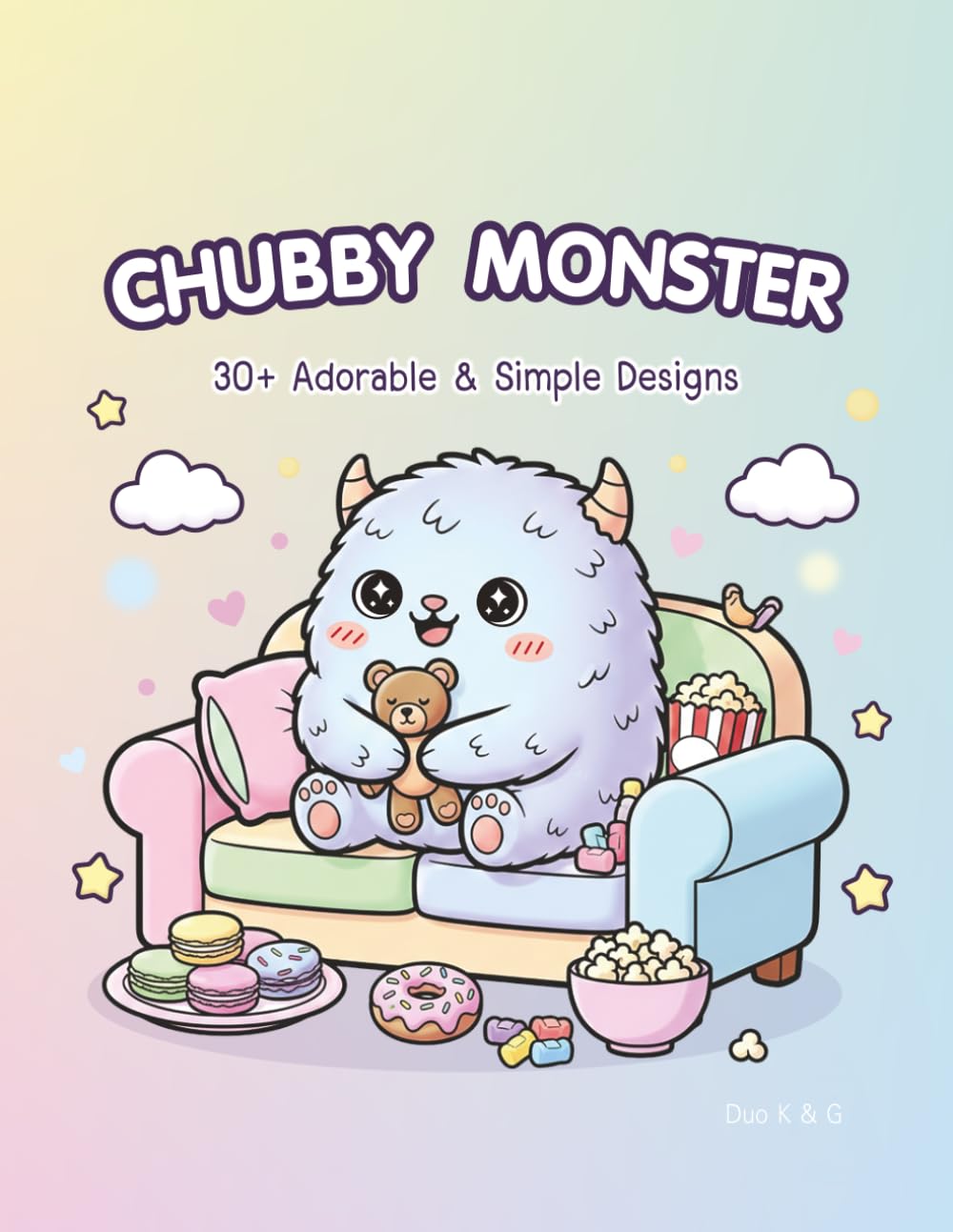 CHUBBY MONSTER: 30+ Adorable & Simple Designs: Easy Monster Coloring Pages for Toddlers and Preschoolers, Big and Simple Drawings for Beginners