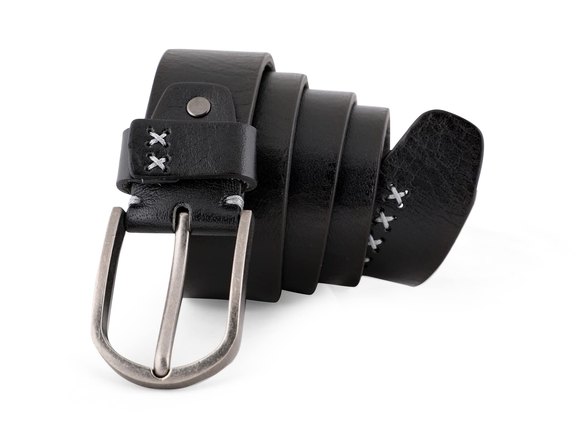 Celestial HorseFull Grain Genuine Leather Belt for Men, Premium Leather Stylish Belts with Metal Buckle, Adjustable Belt for Formal and Casual Wear, Black/Brown