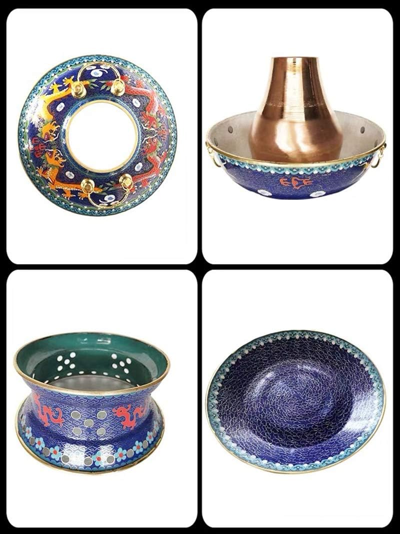 Beijing Hot Pot Old Peking Red Copper Hotpot Chinese Tranditional Cloisonne Charcoal Old Hotpot(A,32/12.6")