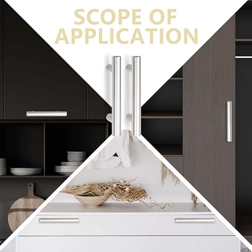 Miniatura 5 de SANATO Tiradores de gabinete de cocina de níquel cepillado de 4 pulgadas (2.5 pulgadas) hechos de acero inoxidable, ideal para cabnet, cajón,