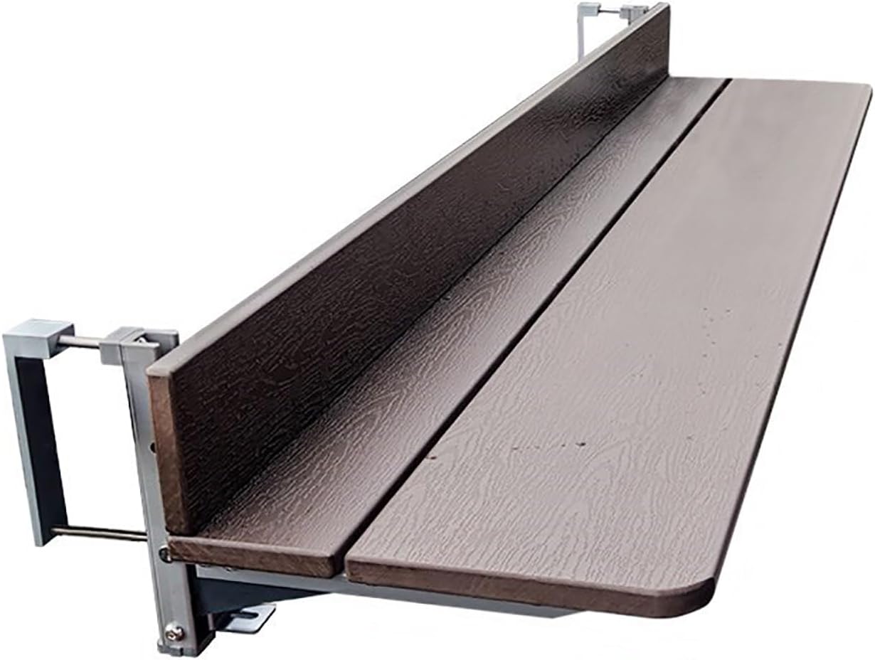 Foldable Balcony Railing Table - Height Adjustable Outdoor Bar Table for Deck, Patio & Backyard - Space-Saving Rail Hanging Side Table - Ideal for Garden & Porch Use