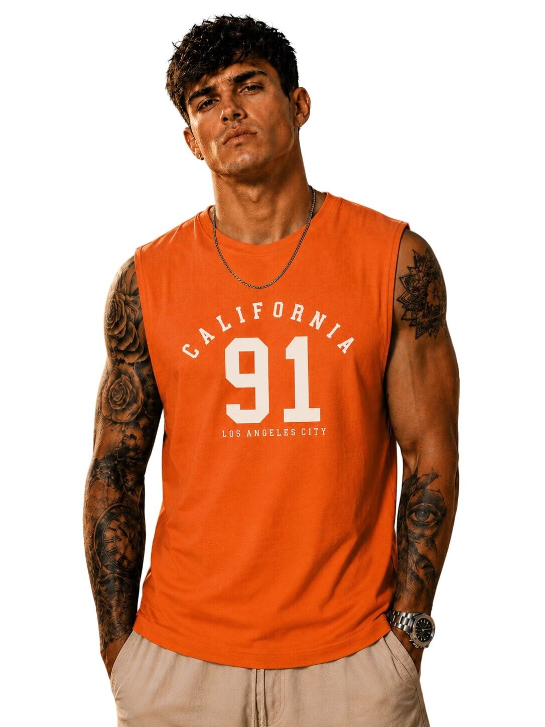 ColorChakra Men s Gym wear Tank top Sleeveless Cotton Vest for Workout Leightweight Tshirt for gyming Running and Daily use M to 4XL-picture-11