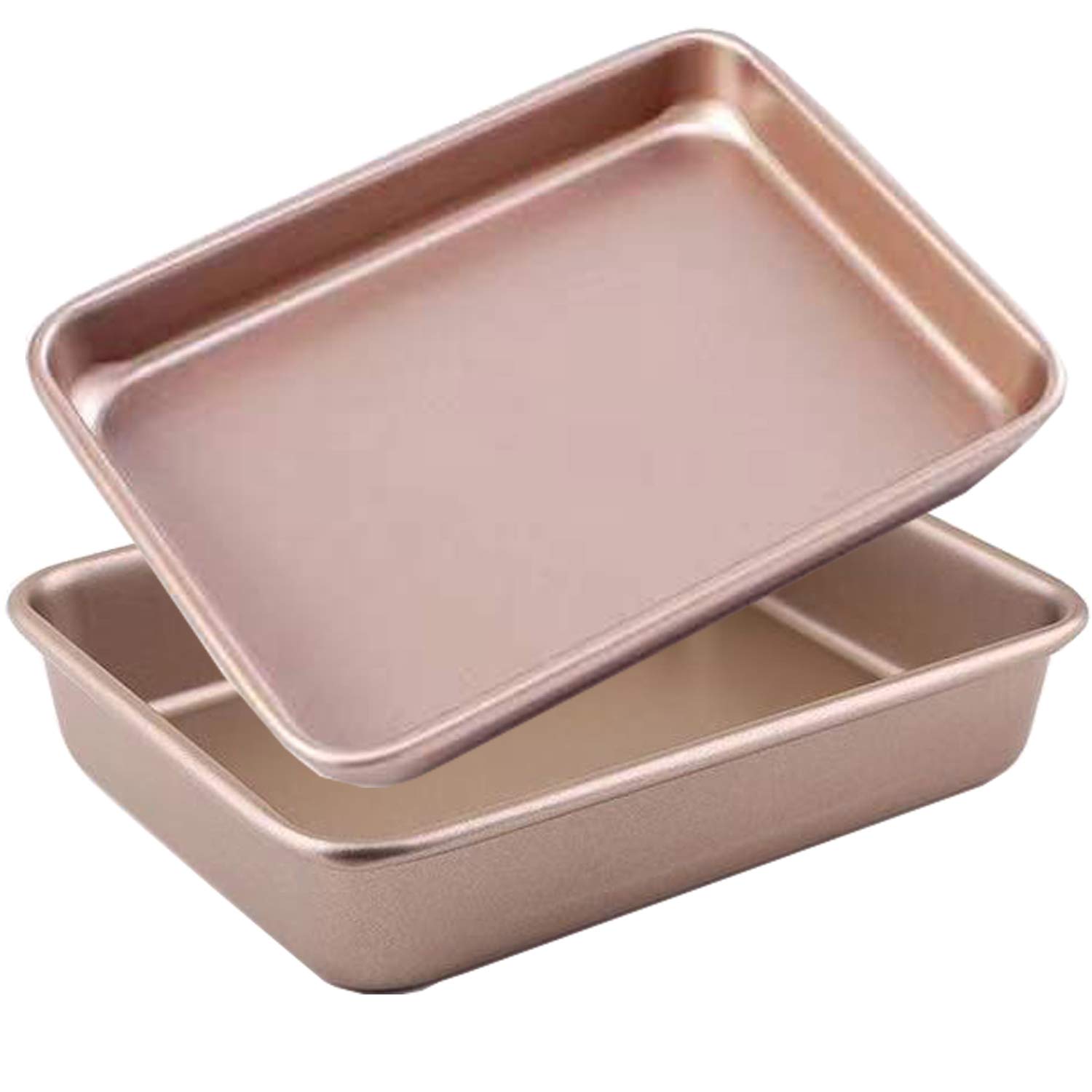 HYTK Small Cookie Sheet 8.66 X 6.66 Inch 2 Pcs Mini Baking Pan Toaster Oven Replacement Tray Nonstick Thicken Heavy Carbon Steel No Warp Magnetic