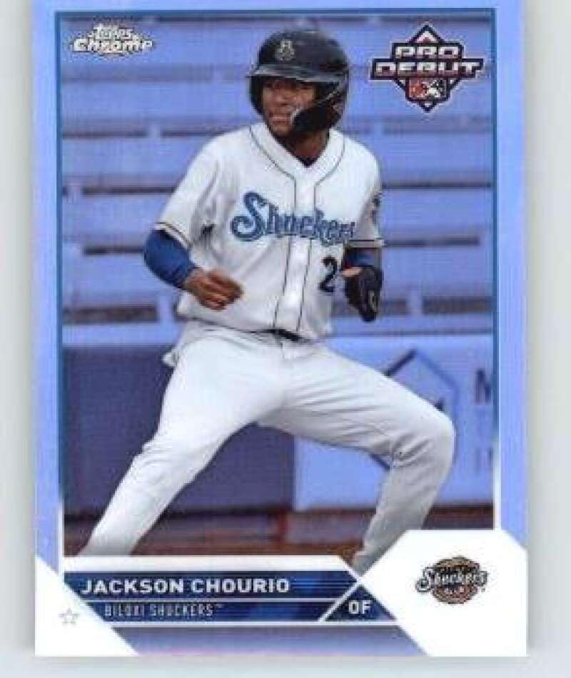 2023 Topps Pro Debut Chrome Refractor #PDC-40 Jackson Chourio /99 Biloxi Shuckers MiLB Baseball Trading Card