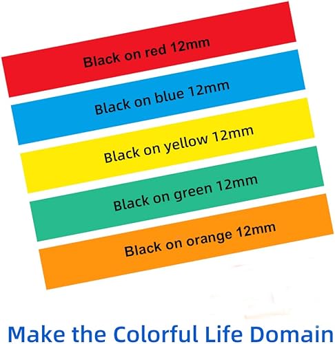 Miniatura 2 de Paquete de 11 cintas de etiquetas compatibles con MarkDomain para Brother P Touch TZe de 0.472in, 0.47 pulgadas (negro sobre