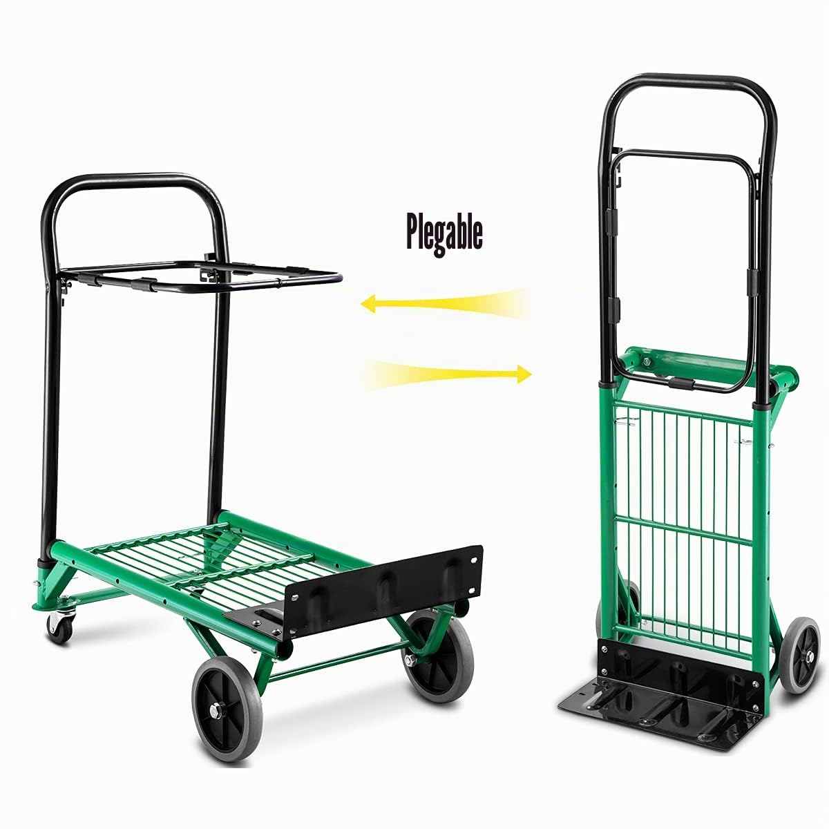 GOPLUS Carretilla Plegable para Sacos, Manual de Transporte y Apiladora de Escalera para Neumáticos, Capacidad de Carga 90 kg, 3 Alturas Ajustables