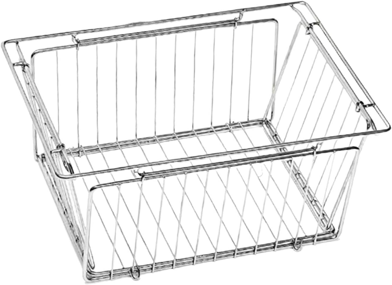 Folding Storage Basket Folding Drainage Basket Fruit Vegetable Container Table Accessories for Camping Black(Silver)