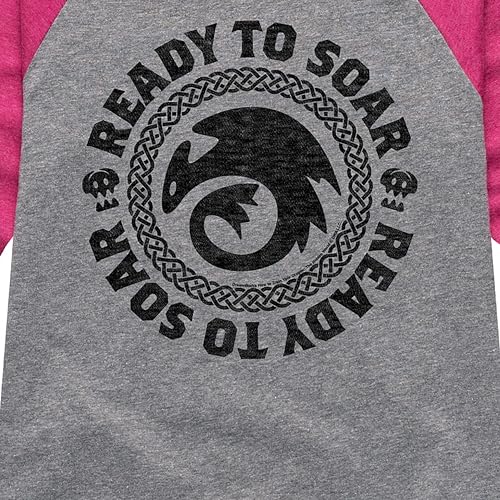 How to Train Your Dragon - Ready to Soar - Toddler & Youth Girls Raglan Graphic T-Shirt3