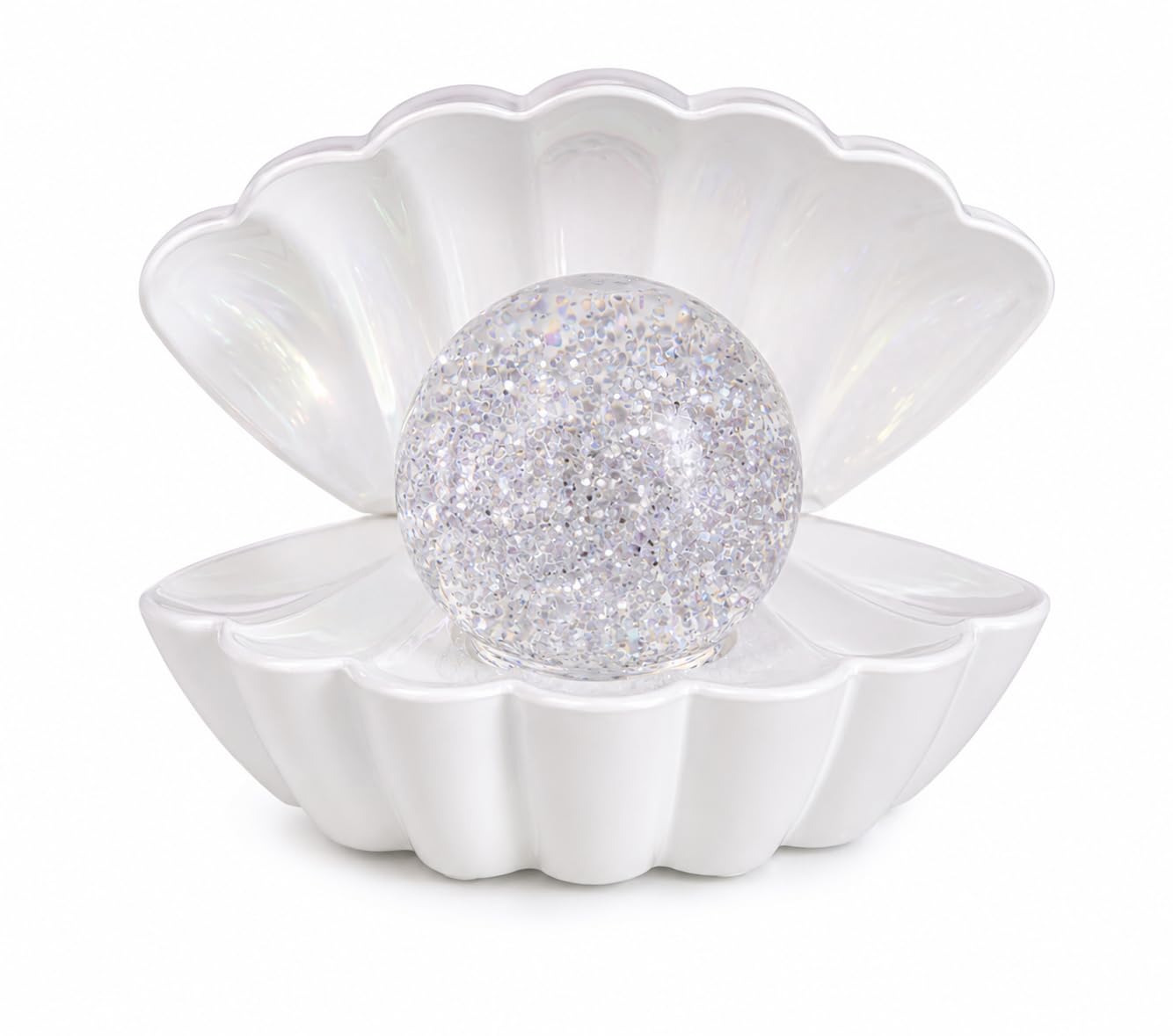 Creative Touch Clam Shell Colour Changing LED Mood Lamp with Glitter Pearl Ball, USB or Battery Powered Seashell Night Light for Bedroom, Bedside, Kids & Gifts