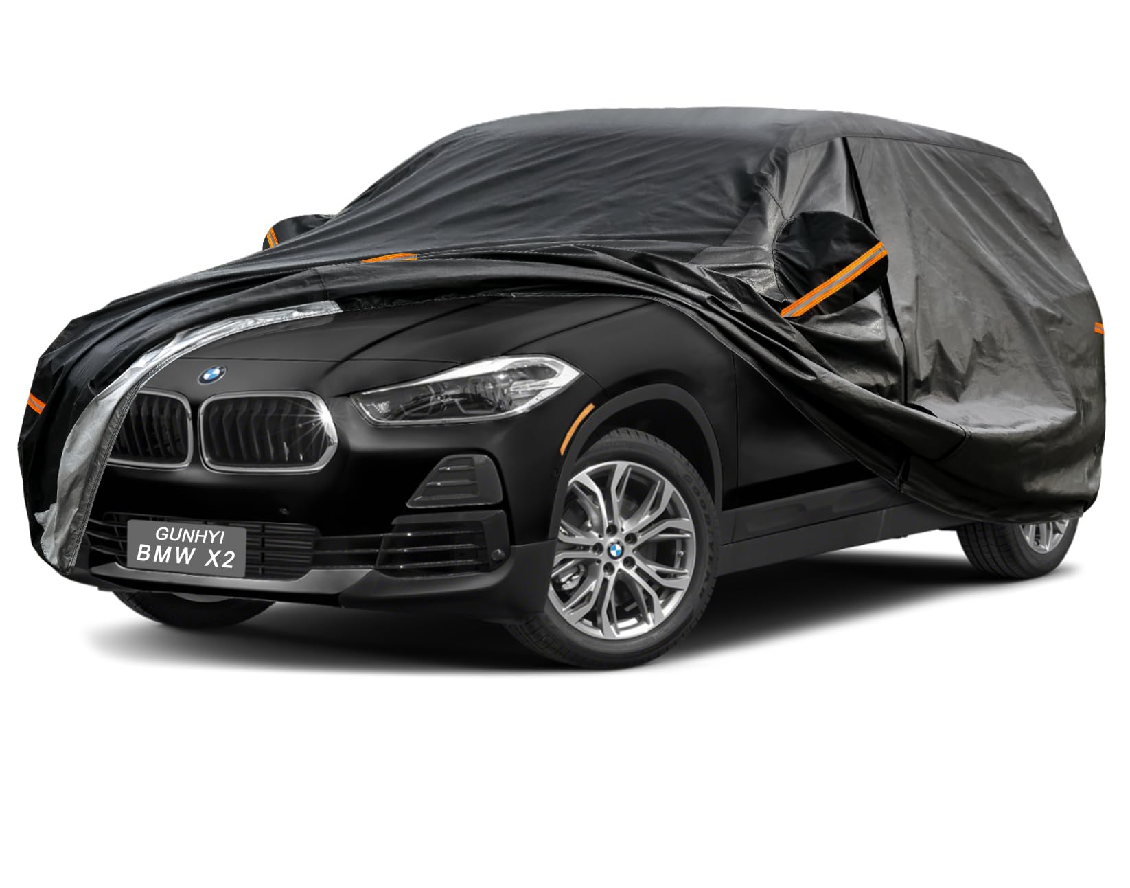 GUNHYI 7 Layers SUV Car Cover Custom Fit BMW X2 (2018-2025) | All-Weather Waterproof Heavy-Duty Fabric, scratch-proof cotton lining, outdoor sun/rain/snow/wind/dust protection.