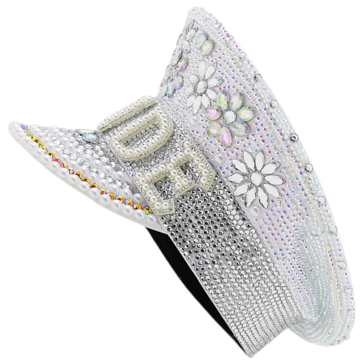 Sombrero Cómodo de Blanco Novia Incrustaciones de Ajustable Elegantes y Adecuado para Despedidas de Soltera y Bodas