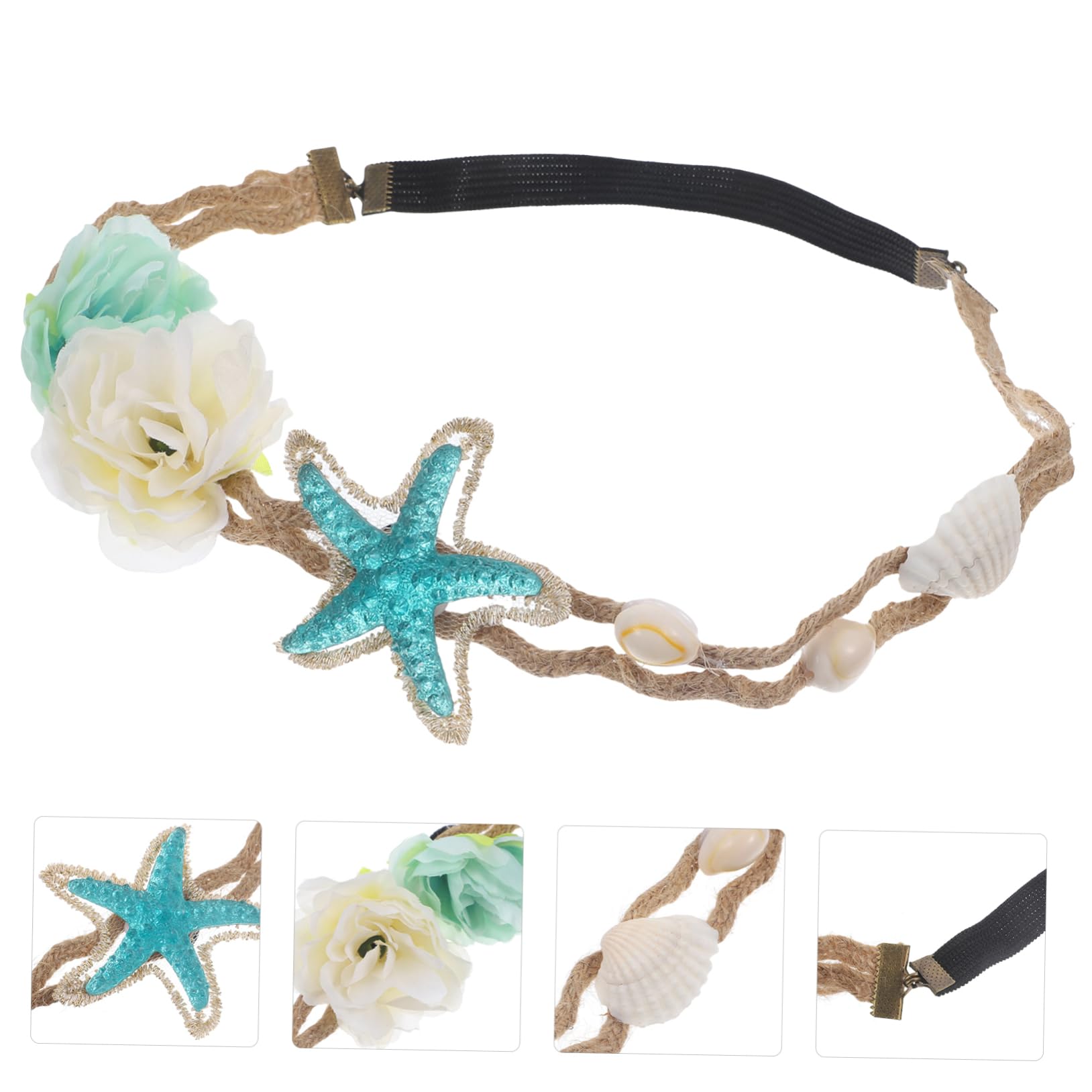 FRCOLOR 8 Pz Fascia Per Stelle Marine Fascia a Conchiglia Cerchietti Di Perle Accessori Per Da Sposa Con Perle Vedi Stella Da Sirena Fasce Per Creative Conchiglia.