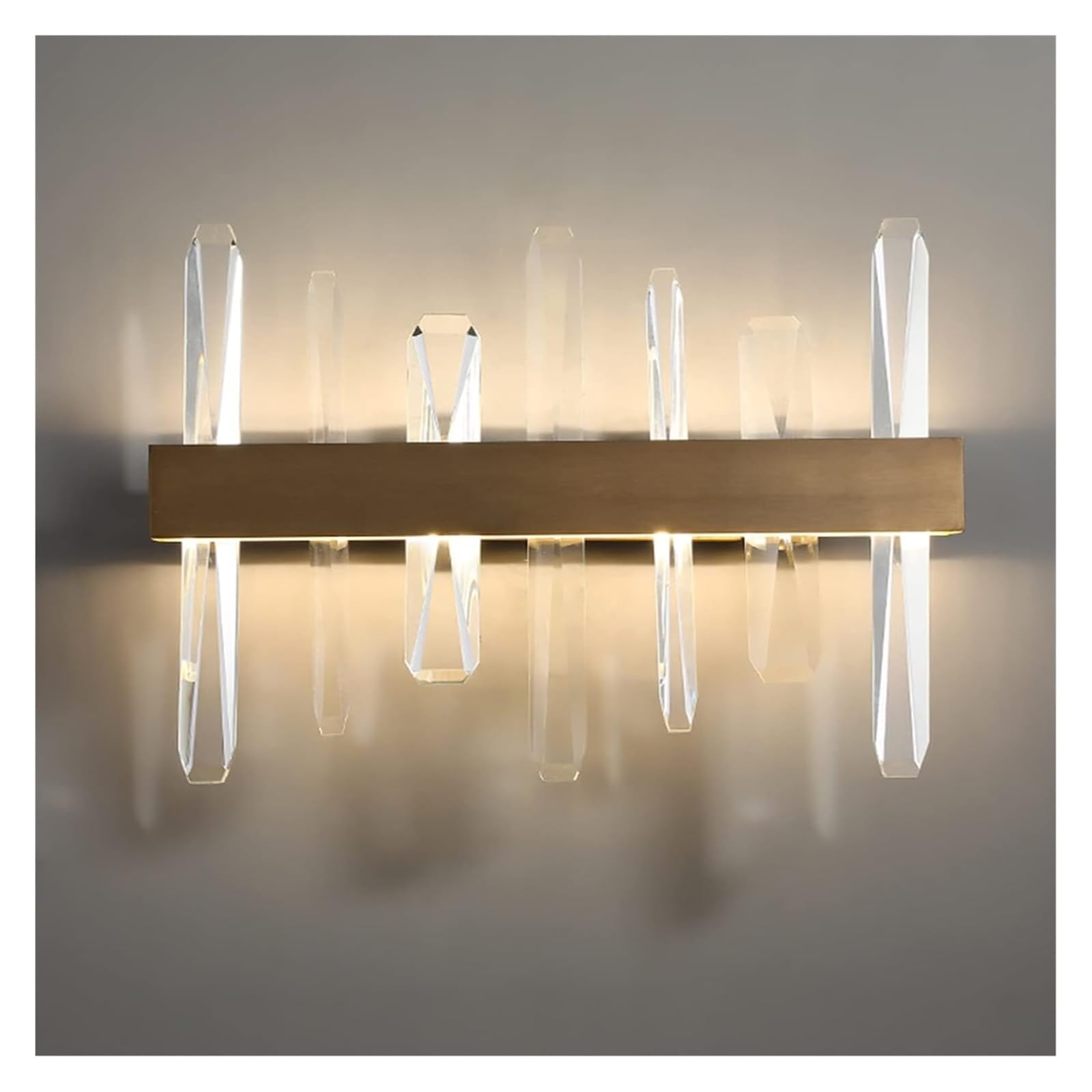 HYJAUSXB Wall Lamps Sconces Crystal Lamp Compatible with Bedroom Bedside Stainless Steel Sconce Indoor Lighting Light(Warm White,W30H20cm)