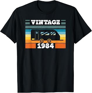 Camping RV-Camper Vintage born 1984 Birthday Trailer-Caravan T-Shirt