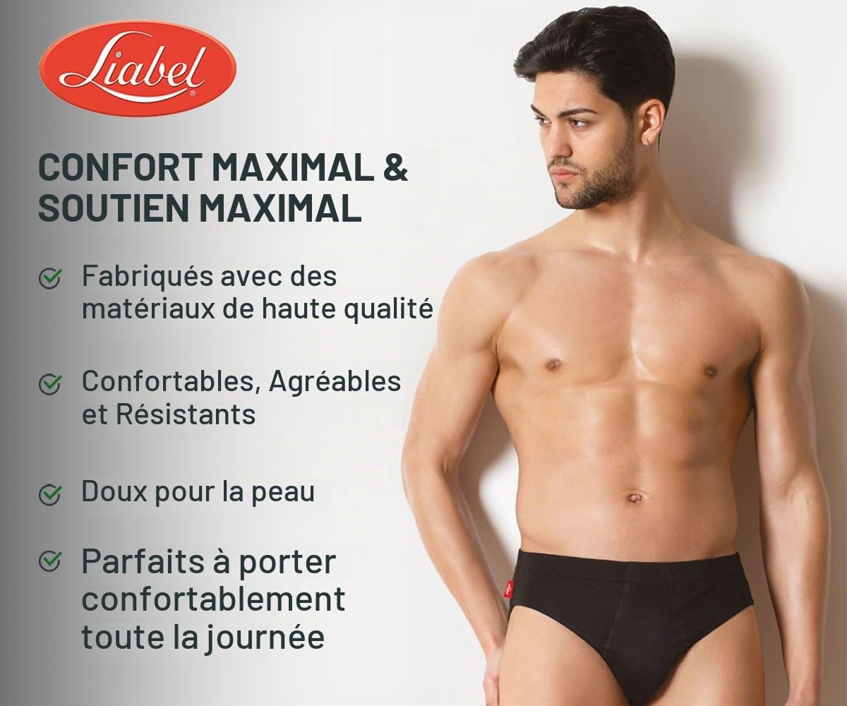 Liabel Slip Homme en Coton/Coton Mercerisé, Art. 940/959, Lot de 6 et 12 Édition Limitée