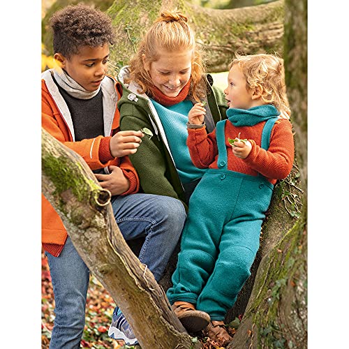 Kids Wool Pants with Suspenders: Organic Merino Wool High Waist Trousers for Boys and Girls, 1-8 Years3