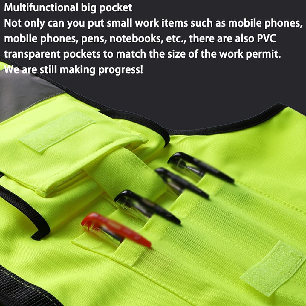 TOMYEUS Paquete de 2 Chalecos Reflectantes de Alta Visibilidad Diseño de múltiples Bolsillos Chaleco de Seguridad Traje Reflectante de tráfico de Ciclismo Unisex