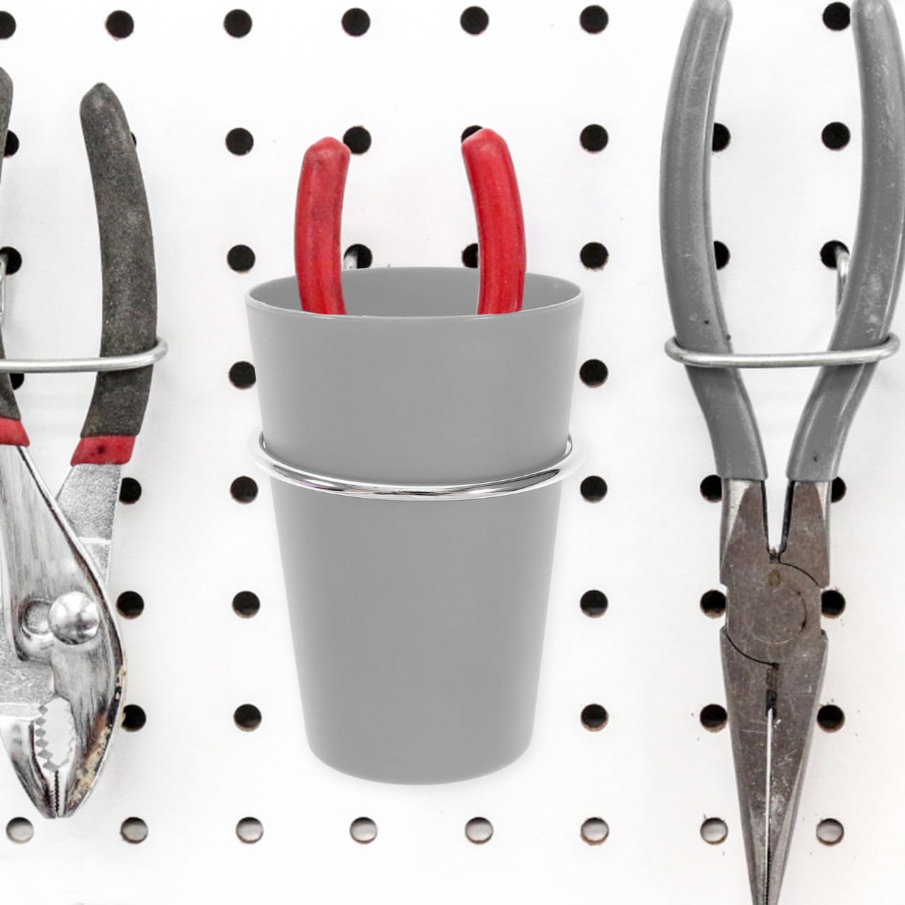 PRETYZOOM Set di Ganci per Pannelli Forati in Acciaio Inox Argento | Forme Arrotondate Assortite, Accessori per Organizer da Parete, Uso in Cucine e Uffici