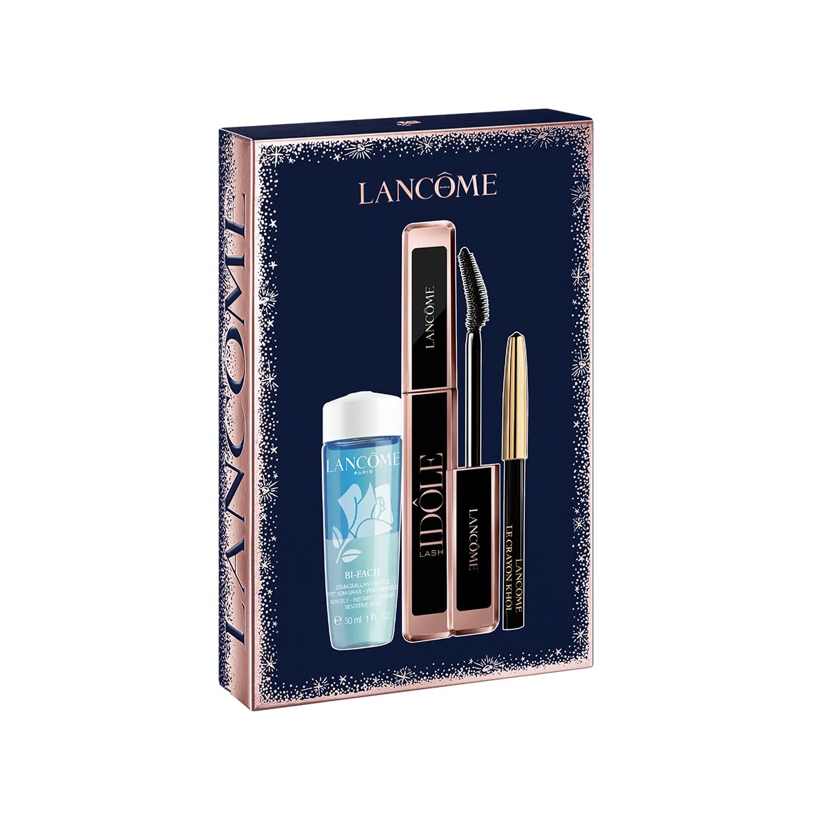 Lancôme, Lash Idôle, Set di Mascara per Ciglia 8 ml + Bifasico Bi-Facil 30 ml + Mini Eyeliner Khól, per Sollevare, Dare Volume e Mescolare Ogni Ciglia 3 Pezzi