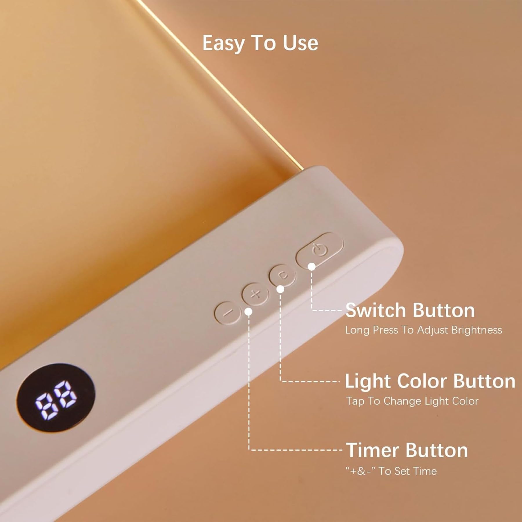 Lampada da Lettura a LED Ricaricabile, Lampada da scrivania Multifunzionale con Colori Regolabili e Timer, Pannello dimmerabile, Protezione per Gli Occhi per la Lettura Notturna.