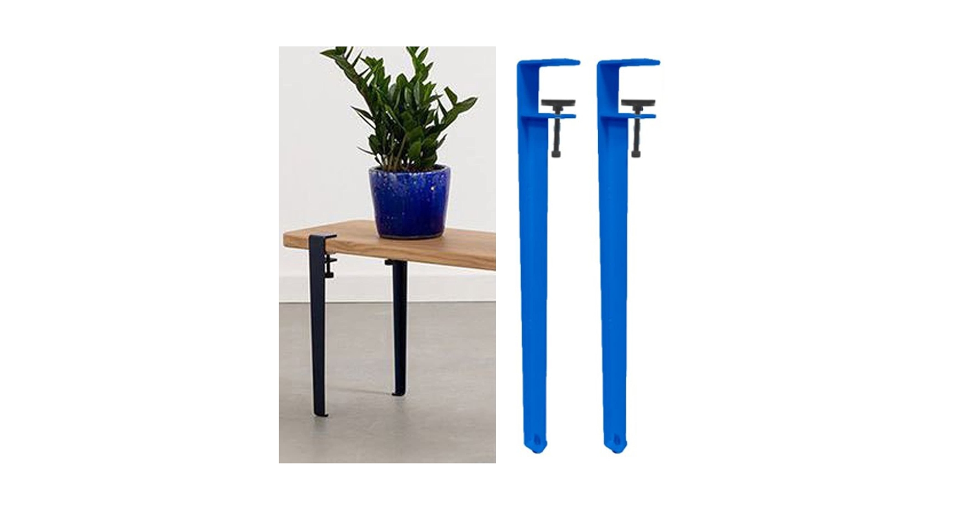 昭和レトロポップ　青色テーブル1脚　高さ調整可能　スペースエイジ Amazon.co.jp: 調節可能なテーブルクランプ脚、2本取り外し可能なDIY
