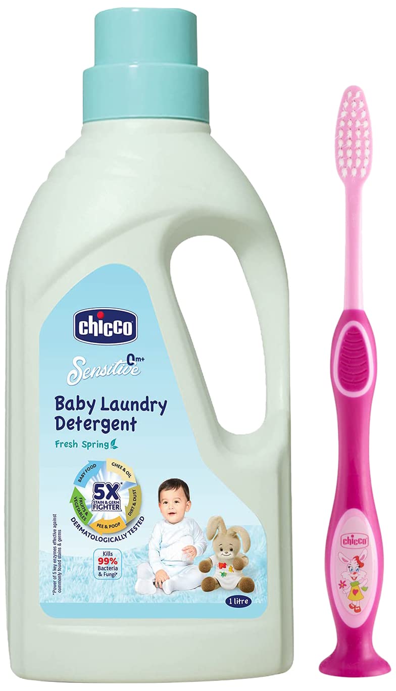 Chicco Baby Laundry Detergent, 5X Stain & Germ Fighter, Kills 99 of