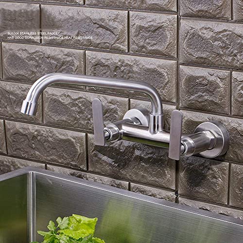 Grifo de cocina para fregadero de pared con brazo basculante calor frío modo dual 2
