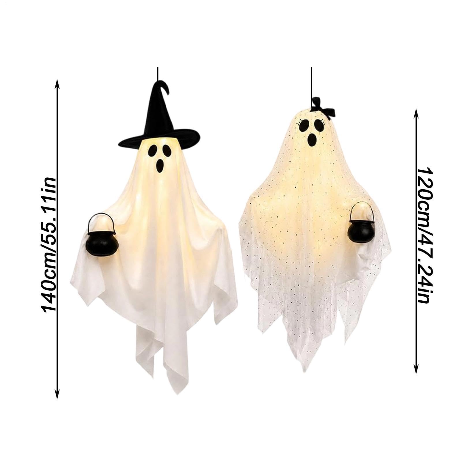 Ornamenti Fantasma Halloween da Esterno 2 Pezzi Decorazioni Luminose
