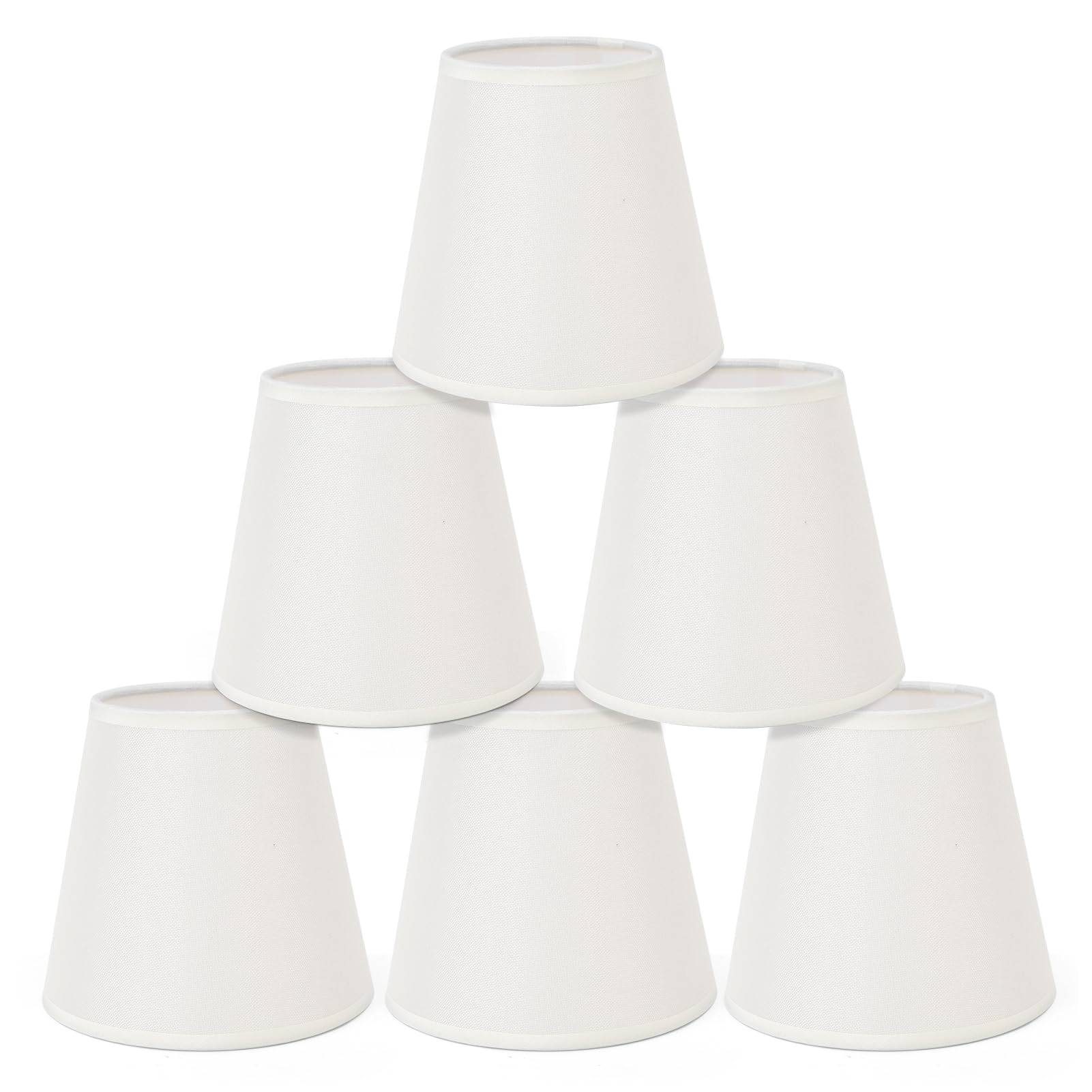 Set di 6 mini paralumi in lino E14 per lampade da tavolo, applique da parete, lampadari e lampade da terra (sottile colore beige)