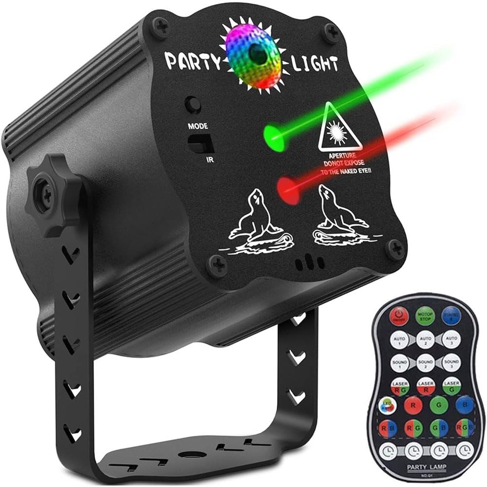 WSGDSG Christmas Projector Lights Outdoor, 60 Pattern Led Lights Projector with Remote Control Timer, Dj Disco Party Light Rave Stage Light