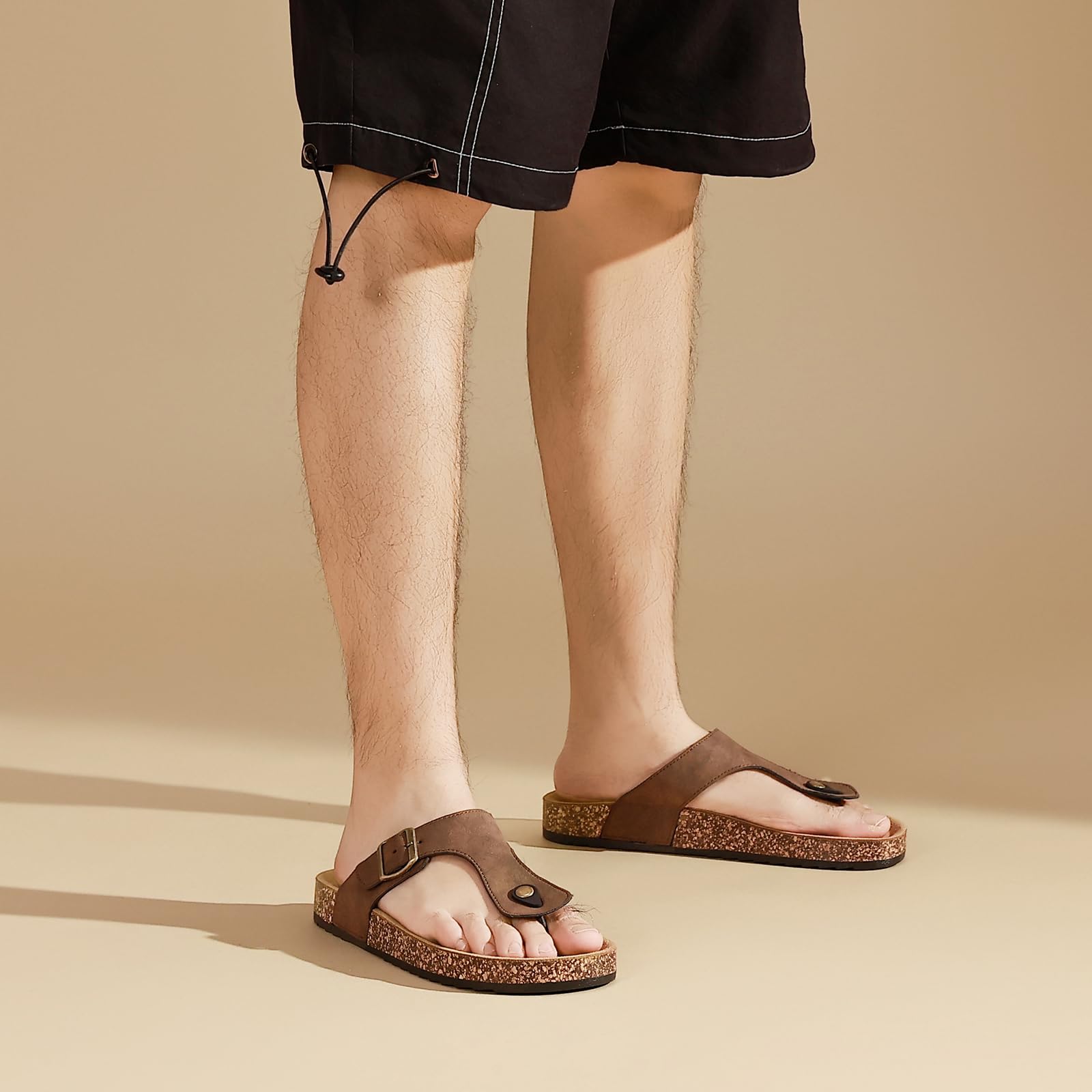 Sandalias Verano para Mujer, Zapatillas Planas Ajustables Ante Mules Corcho Regulable Chanclas Pantuflas para Unisex adulto, 36-46