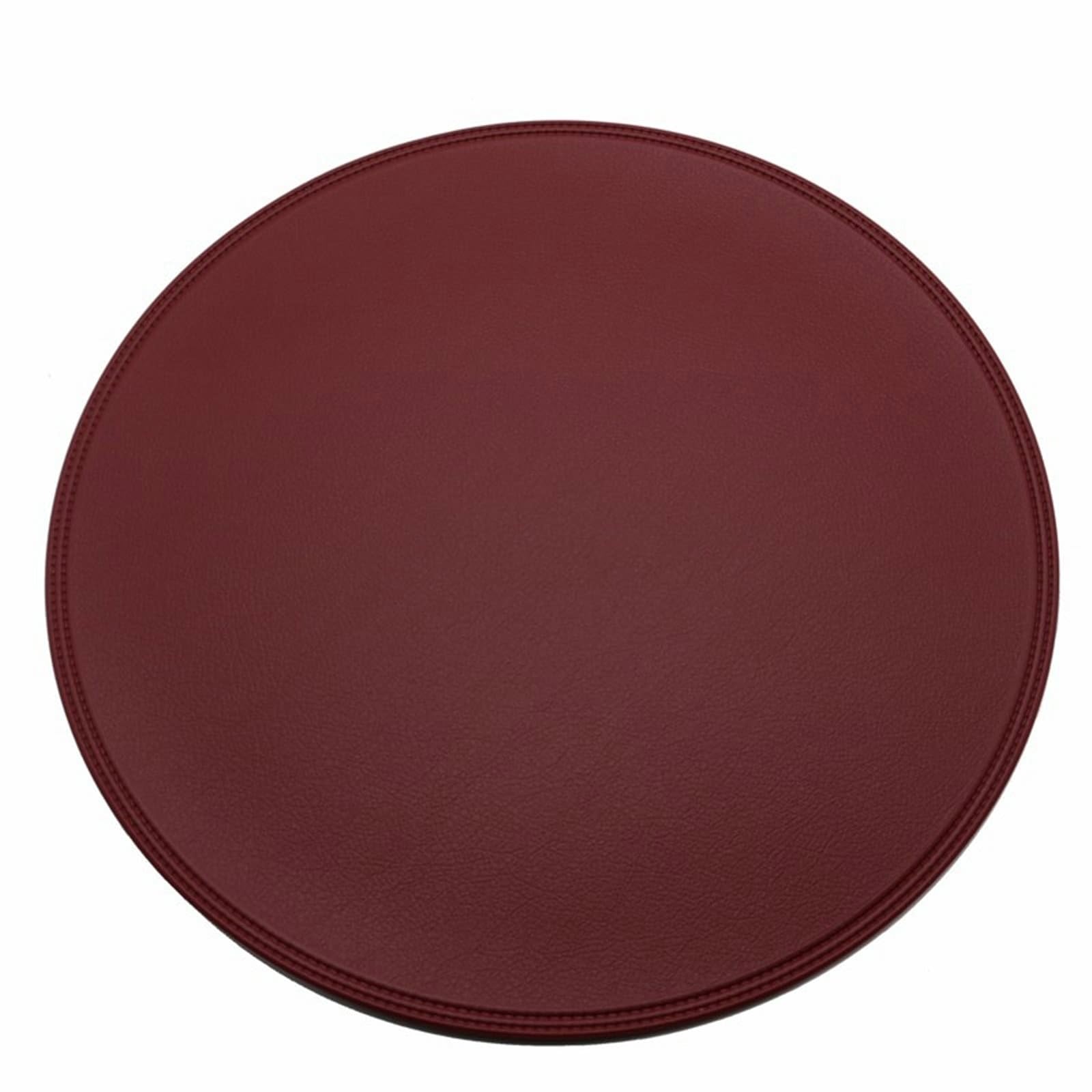 Placemat - Set di 10 sottobicchieri da tavolo rosso rotondo, tinta unita, 38 cm, per cucina e sala da pranzo