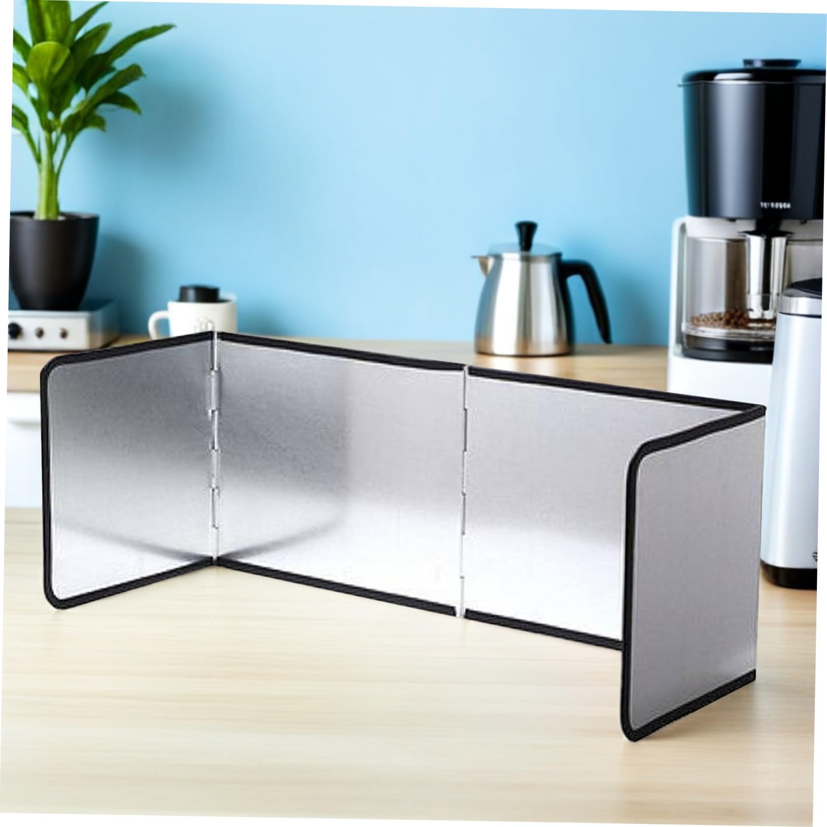 DOITOOL Protector contra Salpicaduras De Acero Inoxidable para Cocina Protector contra Grasas De Acero Inoxidable Plegable para Pared De Estufa Color Plateado
